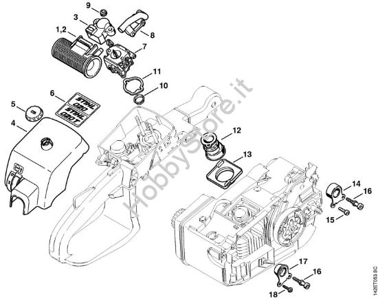 Filtro aria 020 Motoseghe a benzina (MS) 020 (1129) della marca STIHL