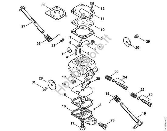 Carburatore C1Q-S32 Motoseghe a benzina (MS) 020 T della marca STIHL