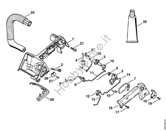 Corpo impugnatura 020 T Motoseghe a benzina (MS) 020 T della marca STIHL