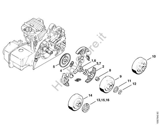 Frizione Motoseghe a benzina (MS) 023 Z della marca STIHL