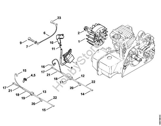 Impianto di accesione Motoseghe a benzina (MS) 023 Z della marca STIHL