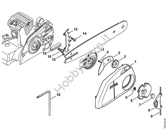 Tensado rÃ¡pido de la cadena Motoseghe a benzina (MS) 023 Z della marca STIHL