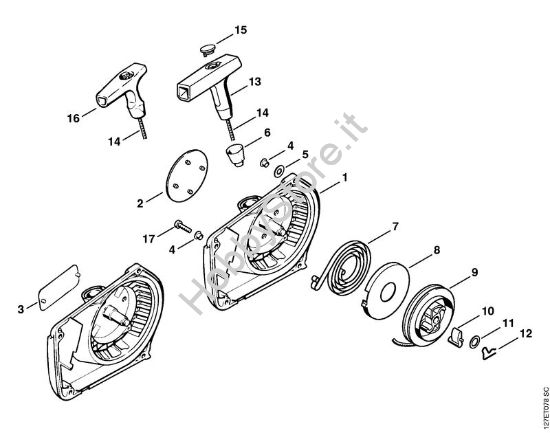 Dispositivo di avviamento Motoseghe a benzina (MS) 024 della marca STIHL