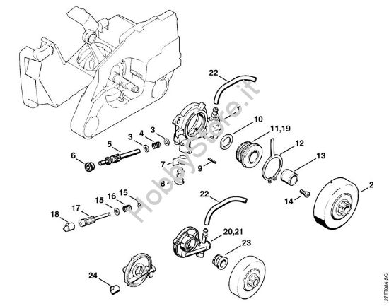 Pompa olio Motoseghe a benzina (MS) 024 della marca STIHL