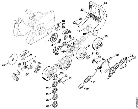 Frizione, rocchetto catena Motoseghe a benzina (MS) 024 SW della marca STIHL