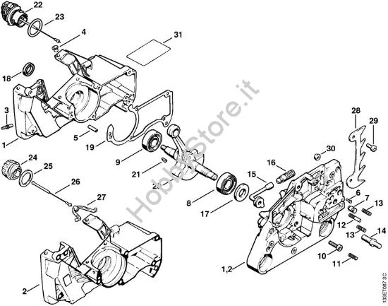 Carter albero a gomito Motoseghe a benzina (MS) 026 WVH della marca STIHL