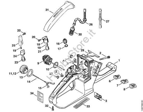 Corpo serbatoio Motoseghe a benzina (MS) 026 WVH della marca STIHL