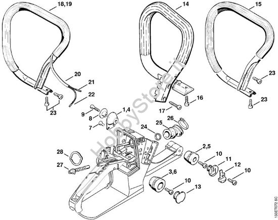 Sistema AV Motoseghe a benzina (MS) 026 WVH della marca STIHL