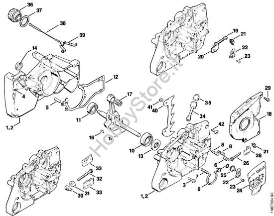 Carter albero a gomito, albero a gomito Motoseghe a benzina (MS) 028 della marca STIHL