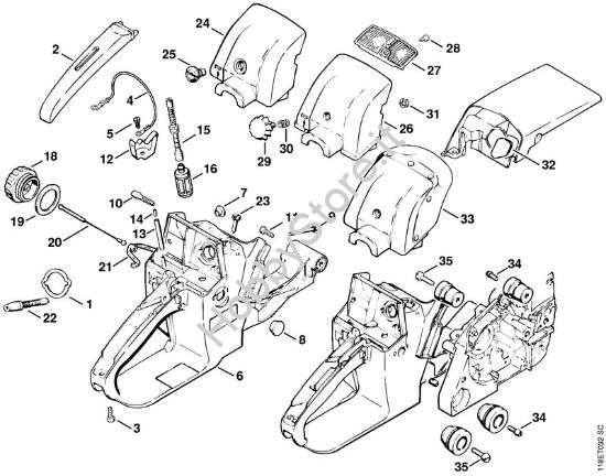 Corpo serbatoio, succhieruola Motoseghe a benzina (MS) 028 della marca STIHL