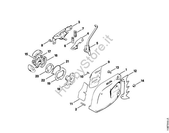 Freno catena, ceppo freno, disco comando Motoseghe a benzina (MS) 031 della marca STIHL