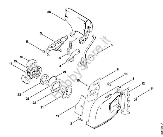 Freno catena giunto di stacco Motoseghe a benzina (MS) 032 AV della marca STIHL