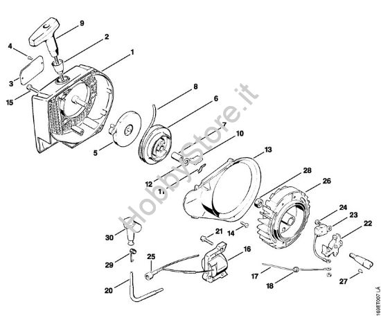 Carenatura ventola, serie contatti Motoseghe a benzina (MS) 032 AVQ della marca STIHL