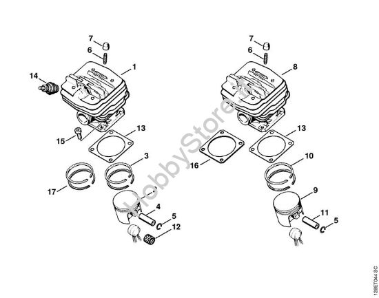 Cilindro Motoseghe a benzina (MS) 034 della marca STIHL