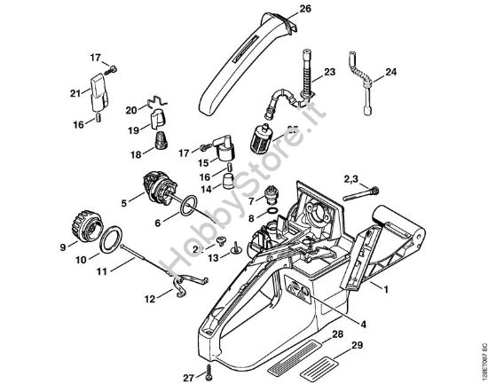 Corpo serbatoio Motoseghe a benzina (MS) 034 della marca STIHL