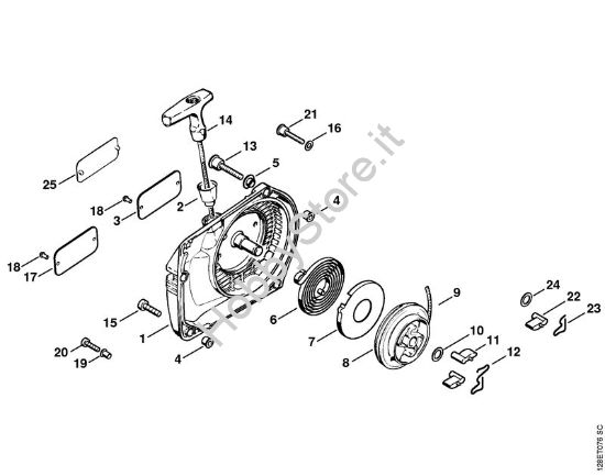 Dispositivo di avviamento (31.2001) Motoseghe a benzina (MS) 034 della marca STIHL