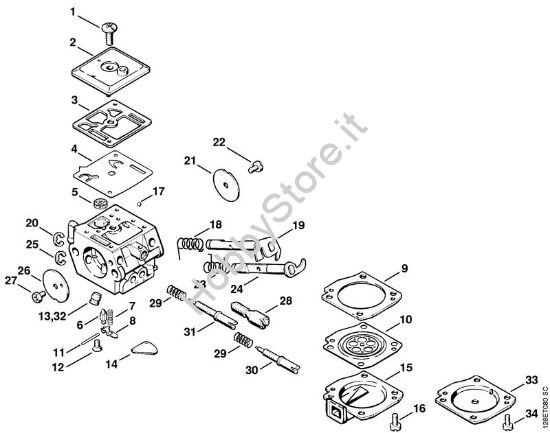 Carburatore C3A-S31 Motoseghe a benzina (MS) 034 S della marca STIHL