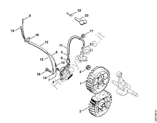 Impianto di accesione Motoseghe a benzina (MS) 034 S della marca STIHL