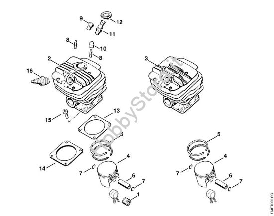 Cilindro Motoseghe a benzina (MS) 036 BR della marca STIHL