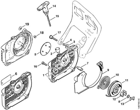 Dispositivo di avviamento Motoseghe a benzina (MS) 036 QS della marca STIHL