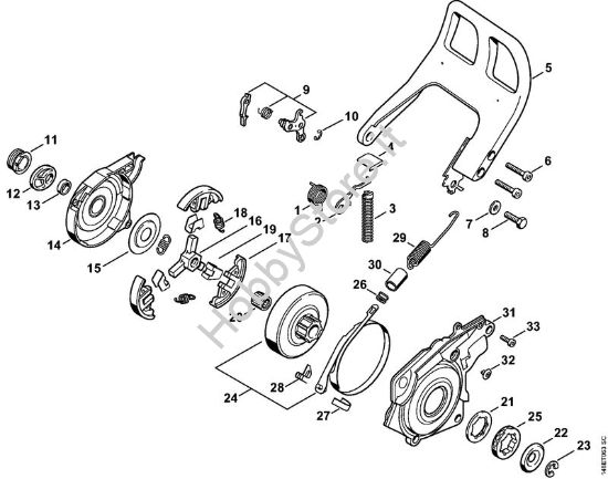 Frizione, freno catena Motoseghe a benzina (MS) 036 QS della marca STIHL