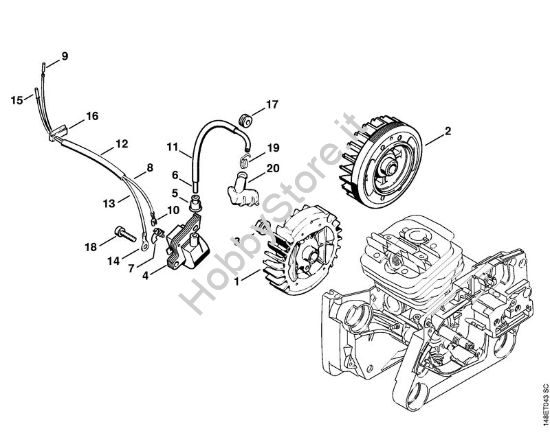 Impianto di accesione Motoseghe a benzina (MS) 036 QS della marca STIHL