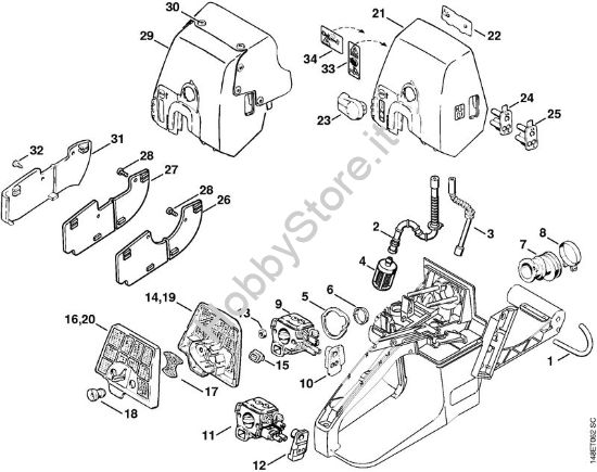 Succhieruola, filtro aria Motoseghe a benzina (MS) 036 QS della marca STIHL