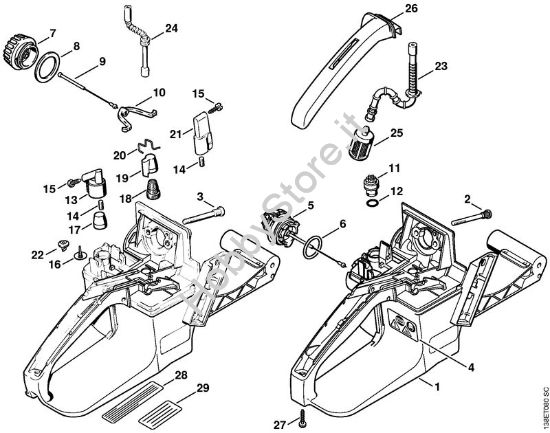 Corpo serbatoio Motoseghe a benzina (MS) 036 W della marca STIHL