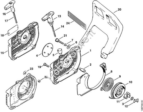 Dispositivo di avviamento Motoseghe a benzina (MS) 036 W della marca STIHL