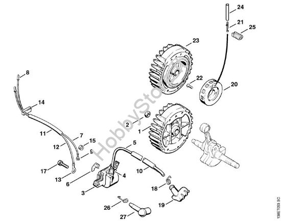 Impianto di accesione Motoseghe a benzina (MS) 036 W della marca STIHL