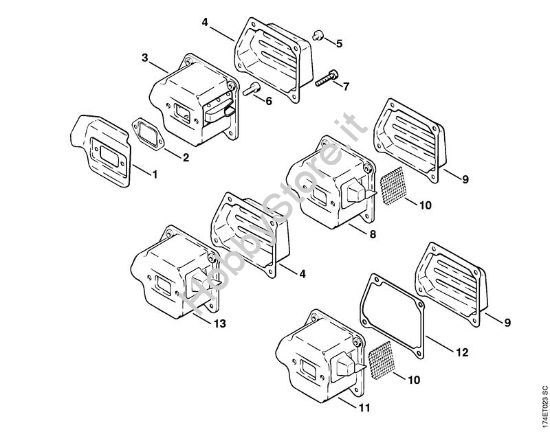 Silenziatore Motoseghe a benzina (MS) 036 WVH della marca STIHL