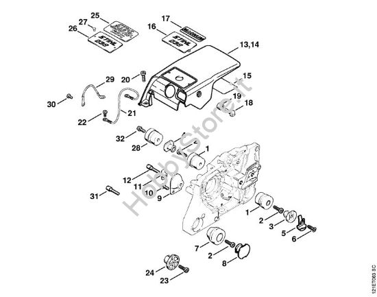 Cappottatura Motoseghe a benzina (MS) 038 della marca STIHL