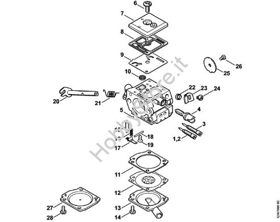Carburatore C3-S148, C3-S149 Motoseghe a benzina (MS) 038 SW della marca STIHL