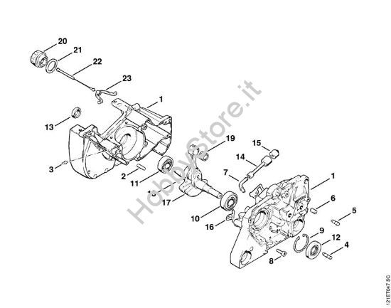 Carter albero a gomito Motoseghe a benzina (MS) 038 SW della marca STIHL