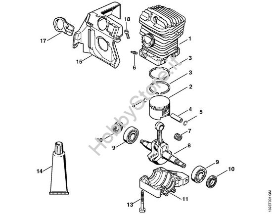 Cilindro 039 Motoseghe a benzina (MS) 039 della marca STIHL