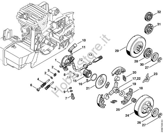 Pompa olio, frizione Motoseghe a benzina (MS) 039 della marca STIHL