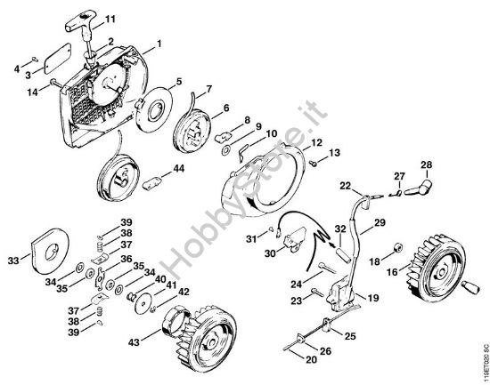 Dispositivo avviamento, impianto di accensione Motoseghe a benzina (MS) 042 della marca STIHL