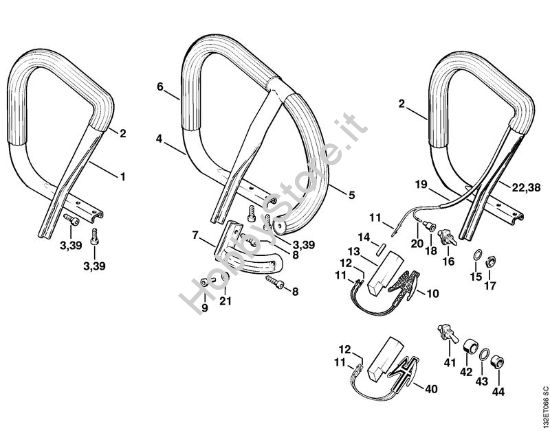 Manico tubolare, lamina riscaldante Motoseghe a benzina (MS) 044 C della marca STIHL