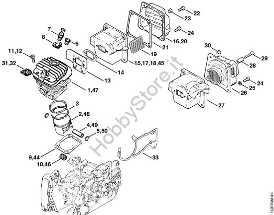 Cilindro Motoseghe a benzina (MS) 044 W della marca STIHL