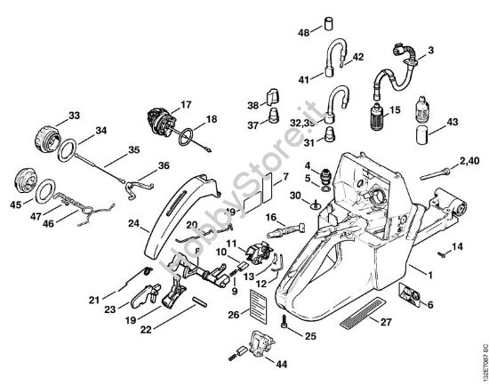 Corpo serbatoio Motoseghe a benzina (MS) 044 W della marca STIHL