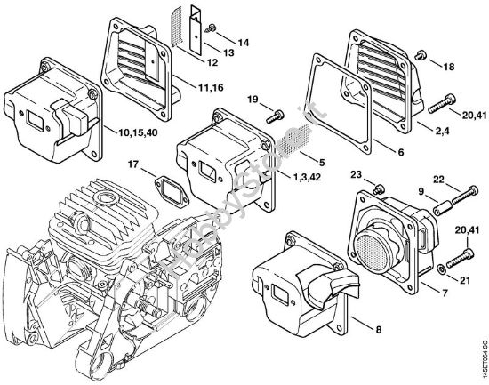 Silenziatore Motoseghe a benzina (MS) 046 C della marca STIHL