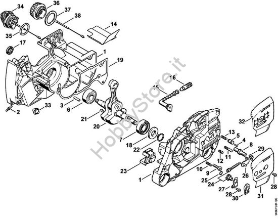 Carter albero a gomito, albero a gomito Motoseghe a benzina (MS) 046 Magnum BR della marca STIHL