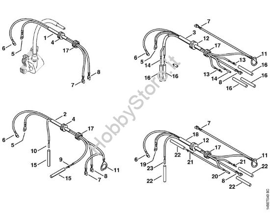 Fascio di cavi Motoseghe a benzina (MS) 046 Magnum BR della marca STIHL