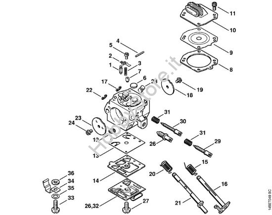 Carburator HD-8, HD-9 Motoseghe a benzina (MS) 046 W della marca STIHL