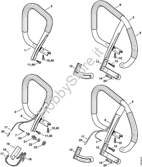 Manico tubolare, lamina riscaldante Motoseghe a benzina (MS) 046 WVH della marca STIHL