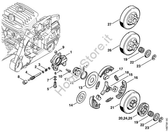 Pompa olio, frizione Motoseghe a benzina (MS) 046 WVH della marca STIHL