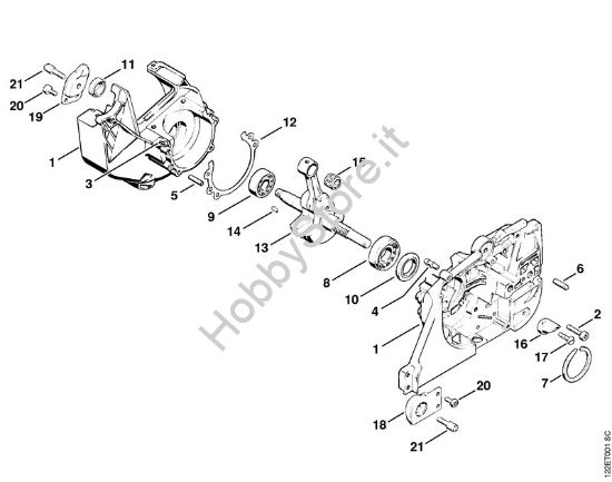Carter albero a gomito, albero a gomito Motoseghe a benzina (MS) 048 AVE della marca STIHL