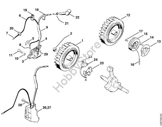 Impianto di accesione Motoseghe a benzina (MS) 048 AVE della marca STIHL