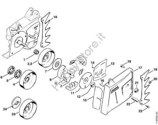 Frizione, coperchio rocchetto catena Motoseghe a benzina (MS) 051 della marca STIHL