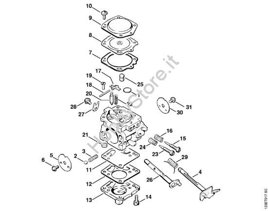 Carburatore HS-118 Motoseghe a benzina (MS) 056 della marca STIHL